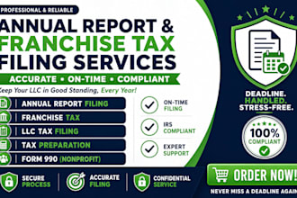 handle your llc tax filing, annual report and franchise tax preparation