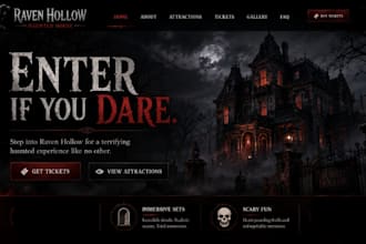 design squarespace haunted house website halloween attraction ticket booking web