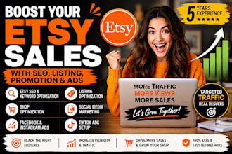 boost etsy sales with etsy SEO, listing optimization and ads