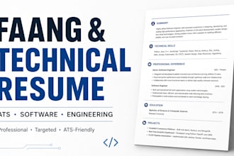 write or edit faang, software engineering, technical, mechanical engineer resume