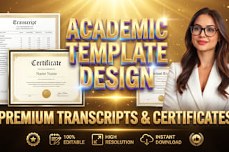 design high quality transcript certificate, highschool transcript diploma award