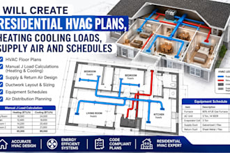 create residential hvac plans heating cooling loads supply air and schedules