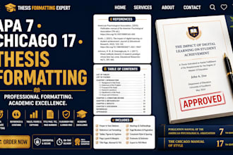 proofread, edit and format your thesis or dissertation in apa 7, chicago style
