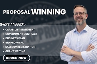 write proposal and rfp response writing for business and government contracting