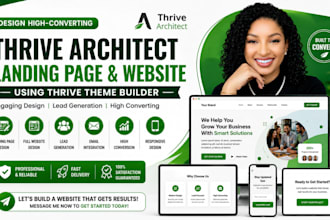 design thrive architect landing page, website using thrive theme builder, leads