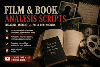 write a film or book analysis script for your youtube channel