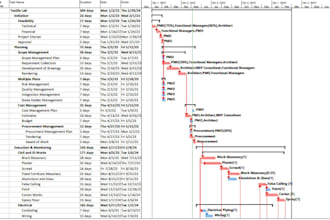 create a professional project schedule and gantt chart in ms project