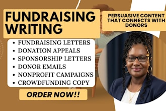 write fundraising letters, donation appeals and nonprofit campaigns