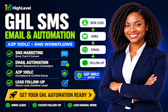 do ghl SMS email marketing a2p 10dlc and workflow automation