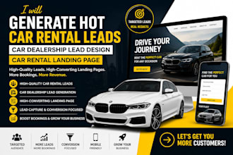 generate hot car rental leads car dealership lead design car rental landing page
