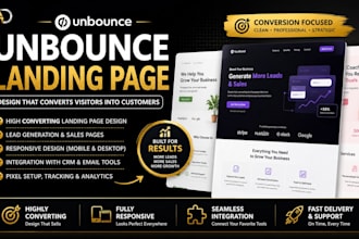 design unbounce landing page, high converting and responsive landing page