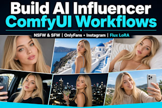 build ai influencer comfy ui workflows for nsfw sfw onlyfans instagram flux lora
