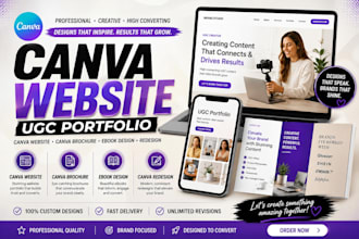 design ugc creator portfolio website in canva epk brochure ebook