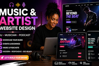 design music website, artist website, dj musician website, podcast website