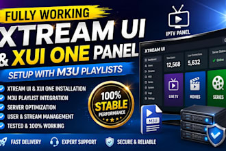 setup fully working xtream ui and xui one panel with m3u playlists