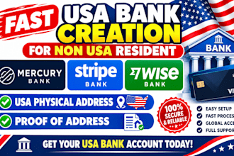 do USA bank creation for USA llc owner, setup mercury, wise and stripe bank