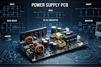 develop power supply pcb, smps, buck boost, dc dc converter and inverter