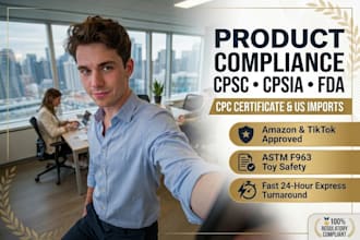 prepare amazon CPC certificate, cpsia, cpsc, and astm f963 safety compliance