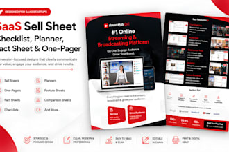 design sell sheet checklist planner fact sheet one pager for saas tech startups
