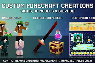 create custom 3d models, gui, and skins for minecraft