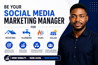 be your social media marketing manager for roofing plumbing hvac solar services