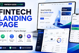 design fintech landing page website UI UX in figma