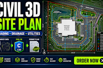 autocad civil 3d civil structural drawing site plan drainage utility permit plan