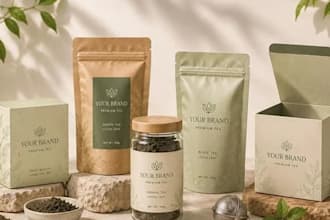 design minimalist organic food label spice packaging coffee tea and honey label