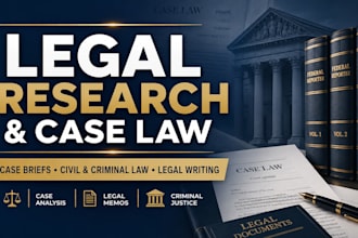 provide professional legal research, case briefs, law analysis and criminal law