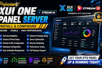 install and configure xui one, xtream ui panel, server setup with security
