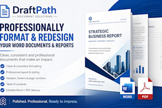 professionally format and redesign your word document or report