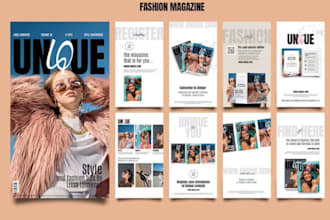 professional magazine design for print or digital with modern layouts