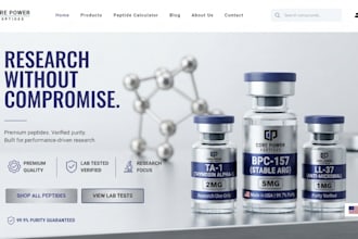 build a peptide website and research peptide store with woocommerce