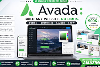 design stunning wordpress avada theme, divi theme, betheme