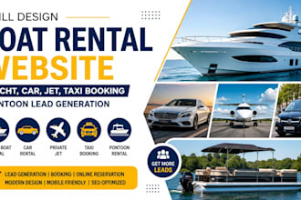 design yacht, boat, jet ski, car  taxi rental booking website