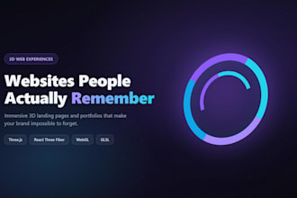 create an immersive 3d landing page with threejs
