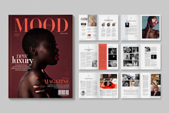 professional magazine layout design for print digital with custom typography