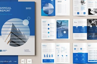 design professional annual report, business proposal, flyer or booklet