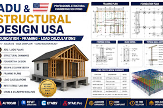 design adu jadu structural drawings foundation plans framing USA