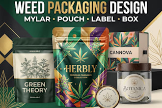 design weed packaging, mylar bags, cannabis labels and pouches