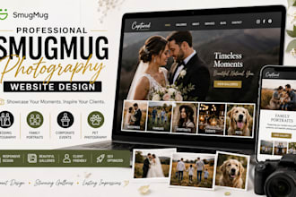 design wedding event family portrait cooperate pet smugmug photography website