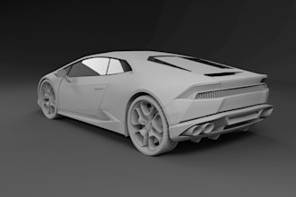 create realistic 3d car model, sports cars for games, rendering, and 3d printing