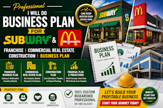 do subway mcdonalds franchise commercial real estate construction business plan