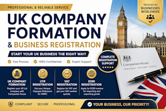 assist with UK company formation utr vat and eori registration