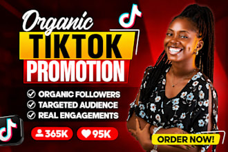 manage tiktok marketing and promotion for organic followers growth