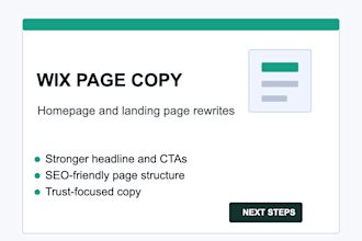 rewrite your wix homepage or landing page copy for more enquiries