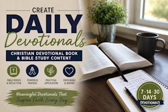 create daily devotionals, christian devotional book bible study content