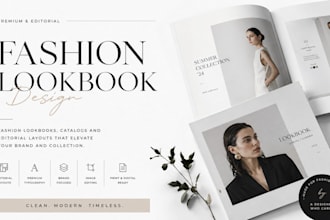 premium fashion lookbook, clothing catalog and editorial layout
