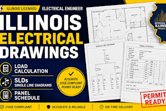 design illinois electrical drawings, load calculation slds and panel schedule