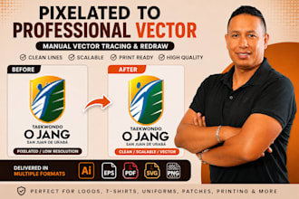 manually vectorize your logo or image into clean vector